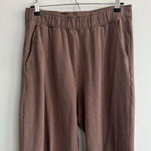 Abercrombie & Fitch Lounge Cotton-Modal Wide Leg Pant Brown, Size L
